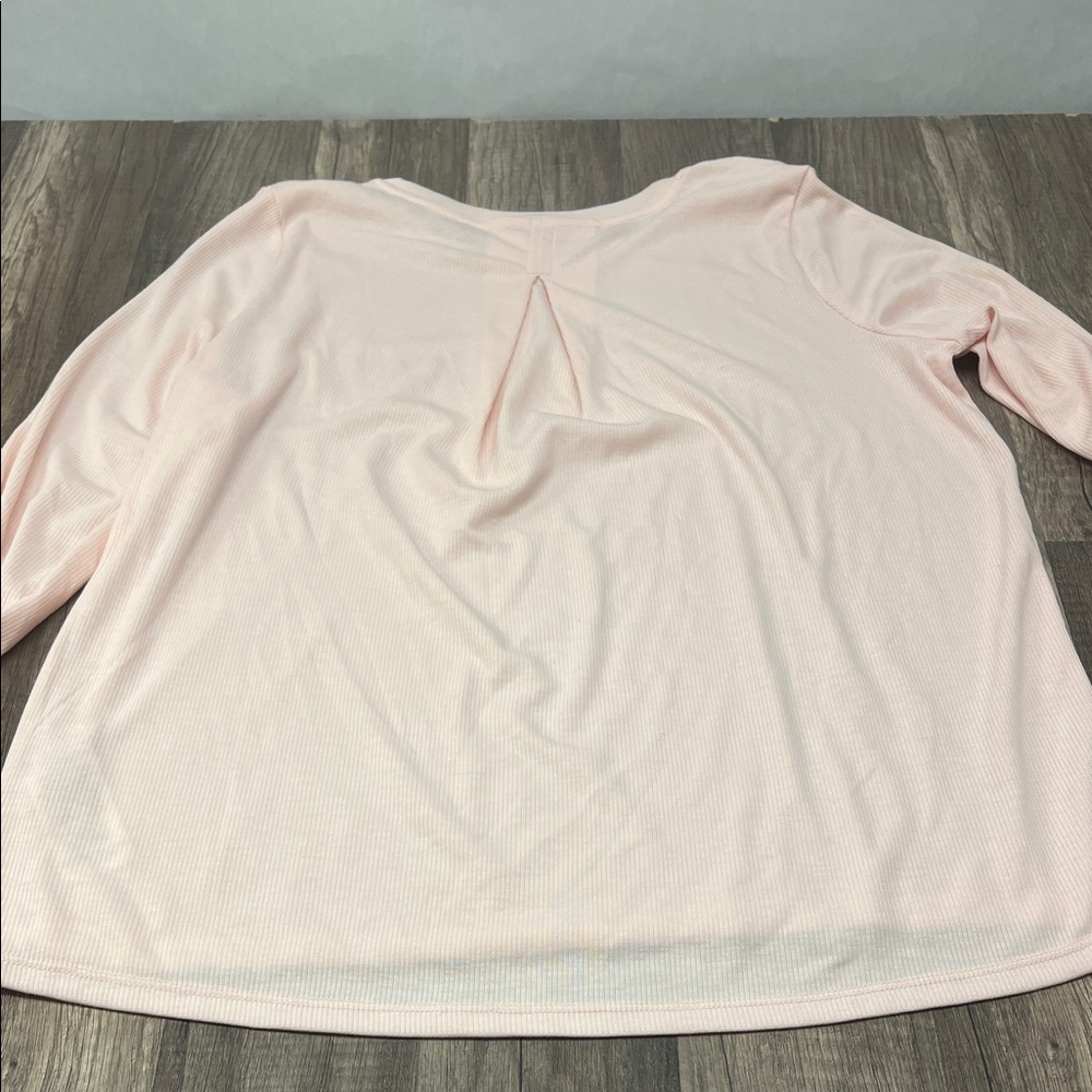 Mondetta Light Pink Long Sleeve Ribbed Top - Picture 3 of 4